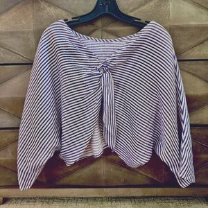 Anntian One Size Purple Linen tie top